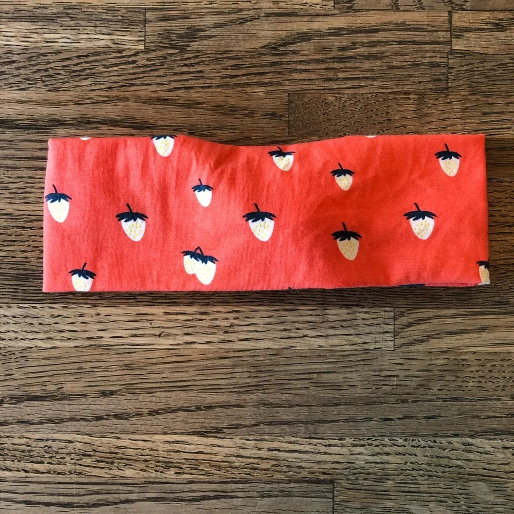 Summer Strawberry Twist Wide Headband NEW